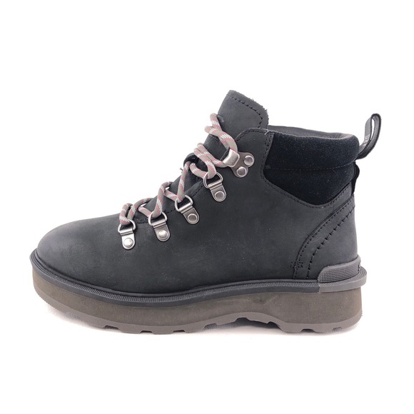 Sorel Hi-Line Hiker Black Leather Winter Ankle Boots 6 - Picture 1 of 13